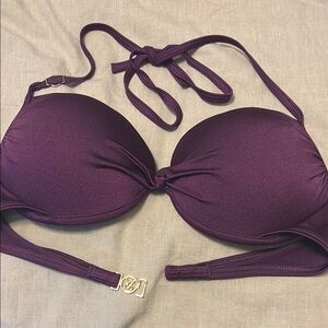 Purple Halter Bikini Top